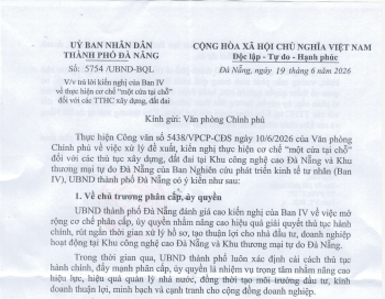 (UBND TP. Đà Nẵng) - Công văn số 5754/ UBND-BQL: V/v trả lời kiến nghị của Ban IV về thực hiện cơ chế “một cửa tại chỗ” đối với các TTHC xây dựng, đất đai
